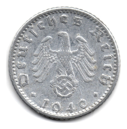 Alemania Tercer Reich 50 Reichspfennig 1940 Aluminio