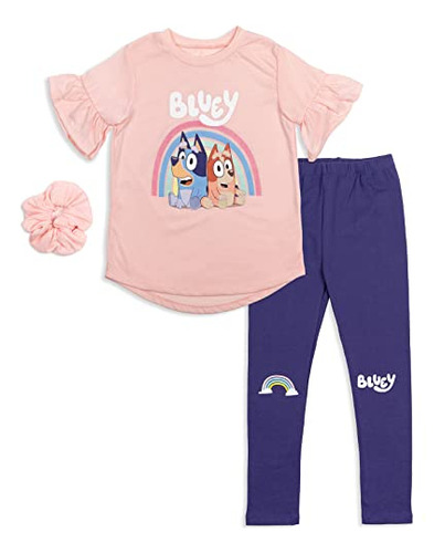 Conjunto De 3 Piezas De Bluey And Bingo Little Girls