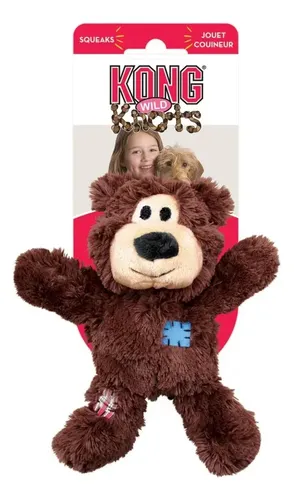 Brinquedo Kong Wild Knots Bear para Cães Urso de Pelúcia Corda Re...