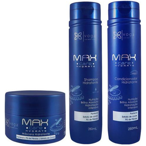 Kit Shampoo Condic Mascara Hidratante Max Care Hydrate Voga