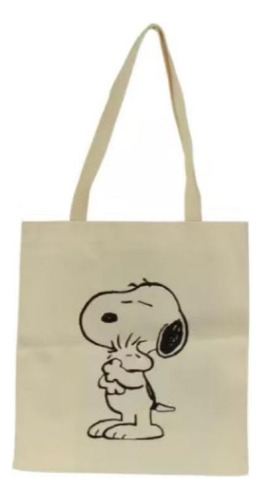 Bolsa Snoopy Abraço Ecobag Sustentável Cor Cru