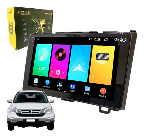 Multimidia 9pol 4+64gb Playstore Youtube Waze Honda Cr-v Gps