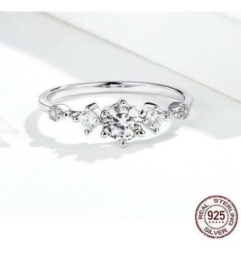 Imagen 2 de 10 de Anillo Mujer Multi Circones Compromiso Matrimonio Plata 925