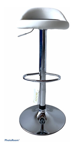 Imagen 3 de 4 de Silla Bar Alta Para Barra Con Cojin Blanco