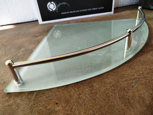 Estante Esquinero 24 X 24 Vidrio 6 Mm Baranda Acero Inox,.