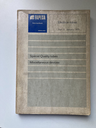 Fapesa Manual Tubos Electron Parte 3 Enero 1975 (Usado)