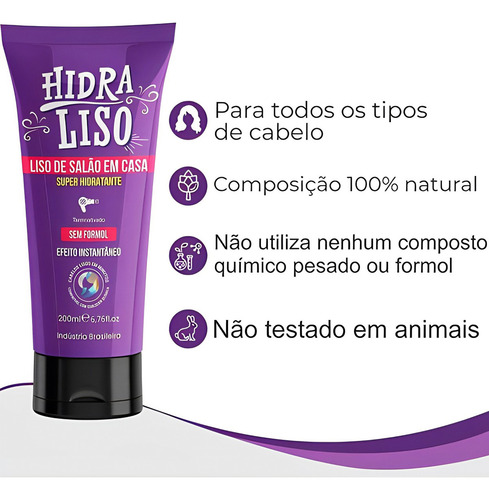 Progressiva Hidralisso Natural Para Cabelos Lisos