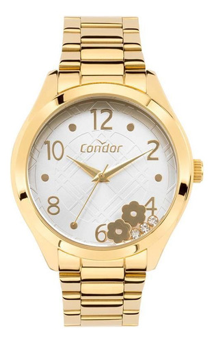 Relógio Condor Feminino Ref: Copc21jhx/4b Flor Dourado