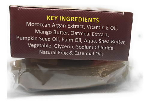 Jabón De Aceite De Argán Marroquí Con Vitamina E Y Jojoba -