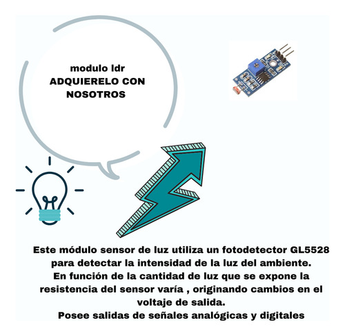 Modulo Sensor De Luz Ldr 2 Piezas