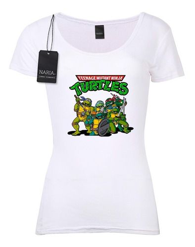 Remera Dama Tortugas Ninja Imagen Dibujo Art Logo - Pstn3