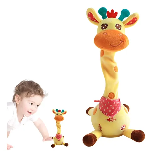 Jirafa De Peluche Que Baila, Habla Y Repite Sonidos | Juguete Musical Interactivo Con Pilas Recargables Para Niños De 1 A 3 Años