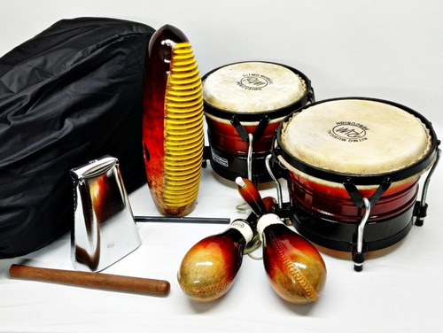 Imagen 7 de 7 de Combo Salsero Bongo Cuero +maraca +campana +forro +g Uiro