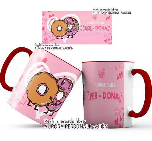 Mug  Oreja Interior Rojo Amor San Valentin Regalo Pareja 08