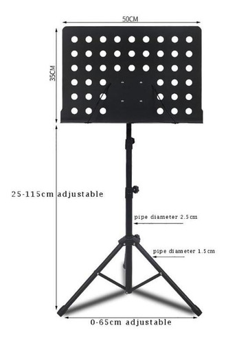 Imagen 2 de 10 de Atril Para Partituras Director Orquesta Reforzado 10 Kg