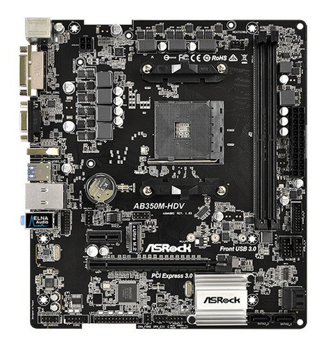 Mother Asrock Ab350m Hdv Am4 Ddr4 Hdmi Usb3.0