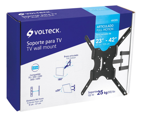 Soporte Para Pantalla Tv Articulado 23' A 42' Volteck 46095
