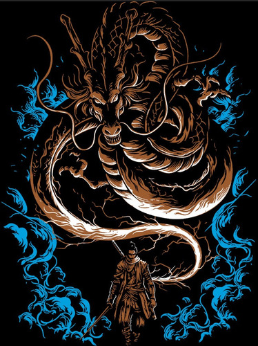 Imagem 2 de 7 de Camiseta Geek Dragão Samurai Japones Rpg Masculina Promoção