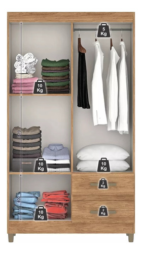 Combo Dormitorio Ropero Armario Cajonera Mesa De Luz Cómoda
