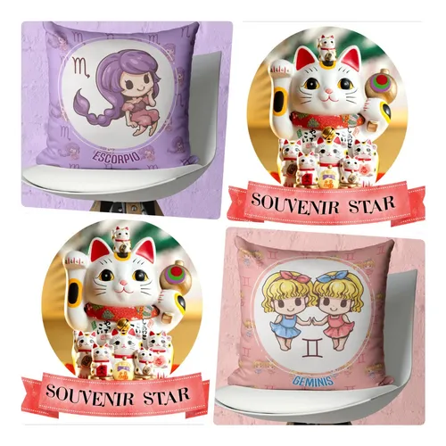 Souvenir Cumple 5 Almohadas 30x30 Cm Signos Zodiaco Tiernos