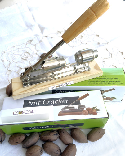 Rompenueces Rompe Abre Nuez Pecan Cascanueces Nut Cracker Plateado Y Madera