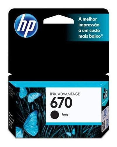 Cartucho De Tinta Hp 670 Preto Ink Advantage Cz113ab  