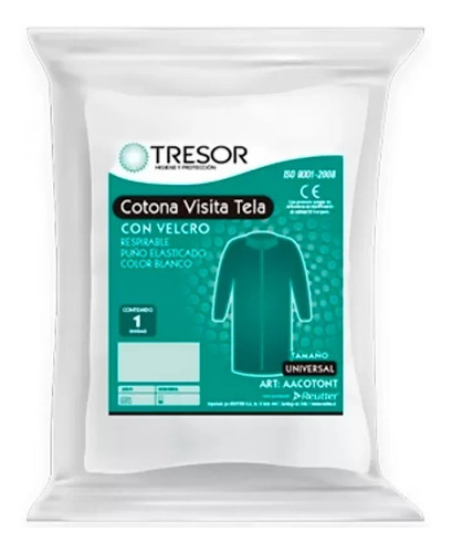  Pack 5 Und / Cotona Visita Desechable Con Velcro / Tresor