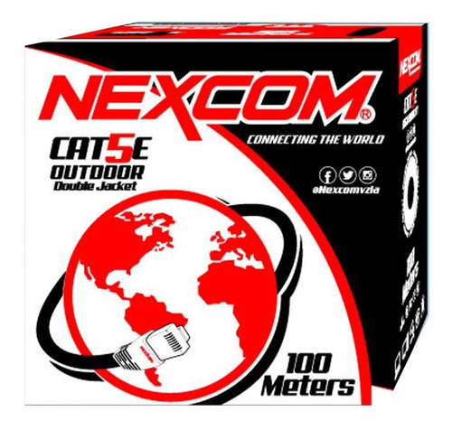 Cable Utp Cat5e Exteriores Nexcom 100 Mts Doble Chaqueta