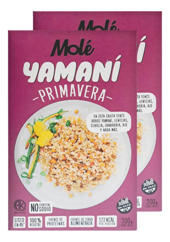 Yamani Primavera Mole 100% Vegetal Sin Tacc 200gr Pack X2