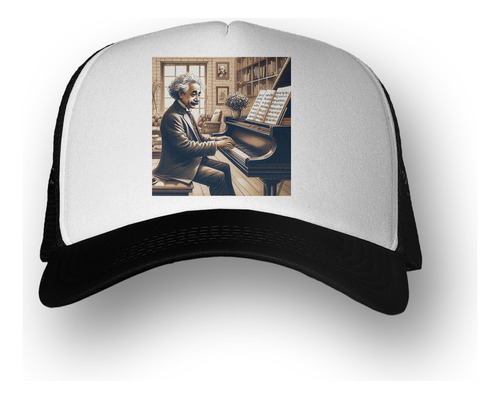 Gorra  Einstein Tocando El Piano Musica Organo