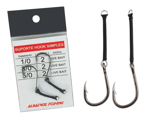Anzol Suporte Hook Simples N° 3/0- 2 Peças - Albatroz