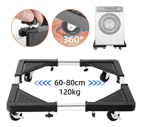 Soporte Ajustable De Goma Con Base Móvil Para Ruedas, Con Pl