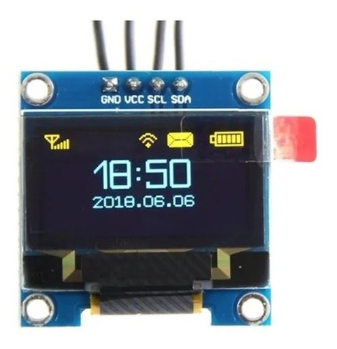 Módulo Display Oled Azul Amarelo 0.96 I2c Arduino Pic