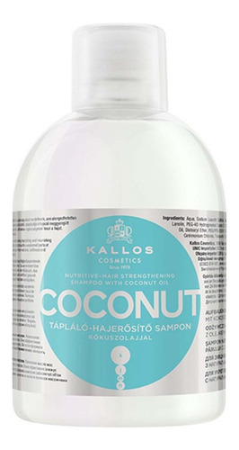 Kallos Shampoo Coconut 1000ml  Cabello Frágil Y Seco