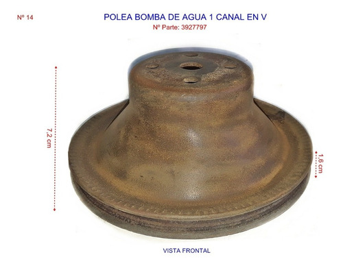 Polea Bomba De Agua Ford 1 Canal En V (14)
