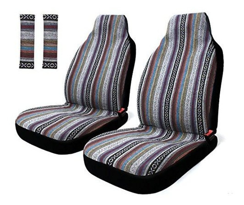 4pc Universal Stripe Colorful Baja Funda Para Asiento D...