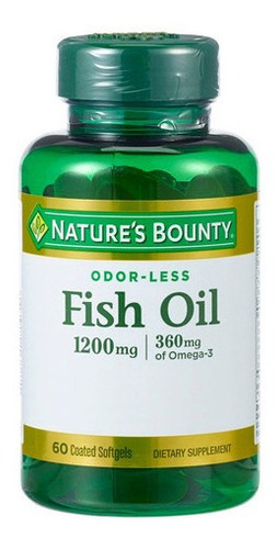 Suplemento en cápsulas Nature's Bounty Fish Oil omega 3 en pote 60 un