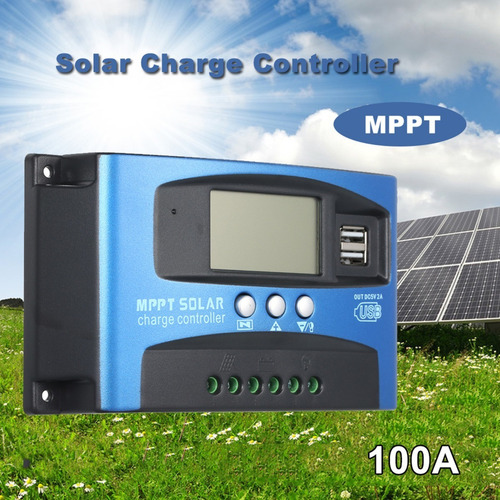 Imagem 2 de 10 de Controlador De Carga Solar Dual Usb Lcd Display 100a Mppt