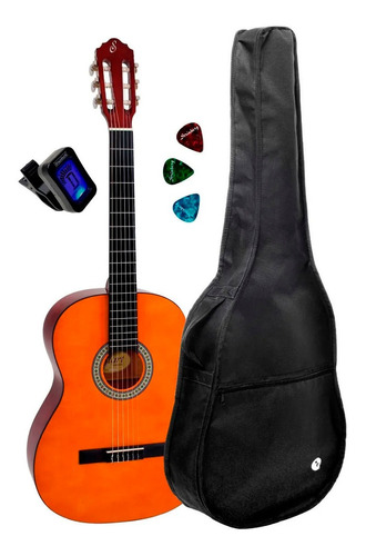 Kit Violão Giannini Nylon N-14 N + Capa + Afinador +palhetas