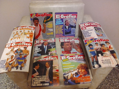 Lote 10 Revistas El Gráfico. Tapas De Futbol Y Otr. Deportes