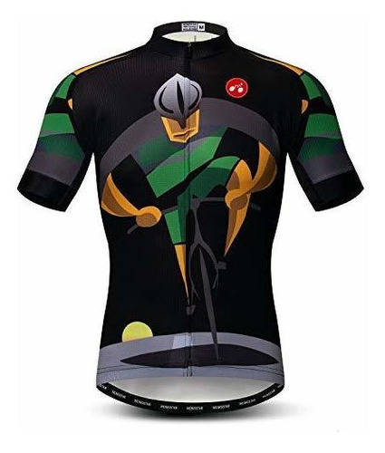 Men Cycling Jersey Skull Bike Short Sleeve Tops Quick-dry Re