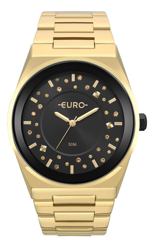 Relógio Euro Feminino Glitz Bicolor Cor da correia Dourado Cor do bisel Dourado