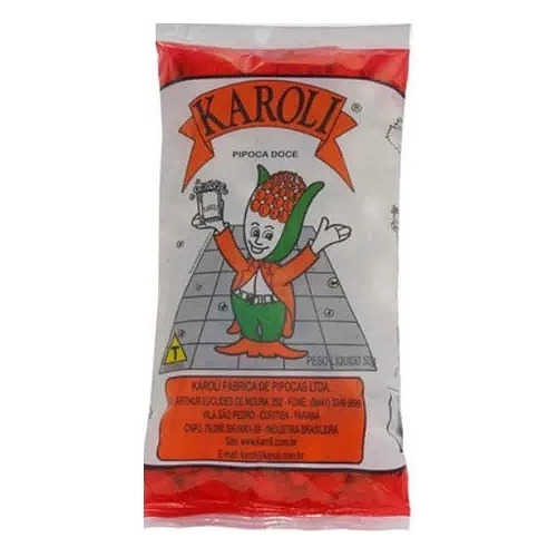Fardo 25 Unidades De Pipoca Doce Karoli - 50g Cada Pacotinho