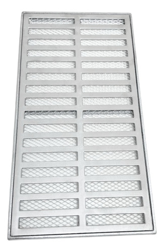 Grelha Linear 20x120cm Alumínio Com Tela E Módulos 40 Cm
