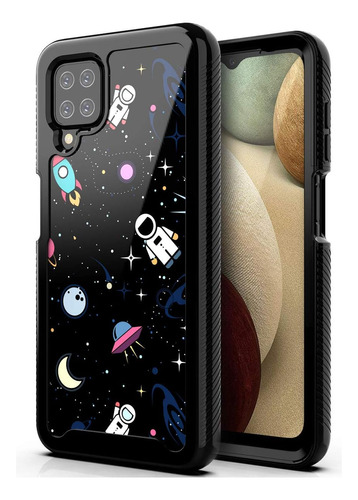 Funda Para Samsung Galaxy A12 - Negro/astronauta/planetas