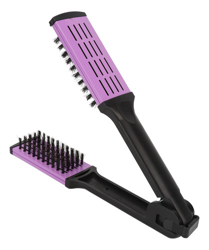 Cepillo Térmico Para Alisar El Cabello, Doble Peine, Cerdas