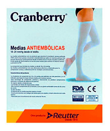 Medias Antiembólicas Compresion Talla L Marca Cranberry