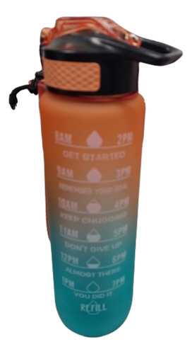 Botella Para Agua Marcador De Tiempo Multinacional 1 Litro