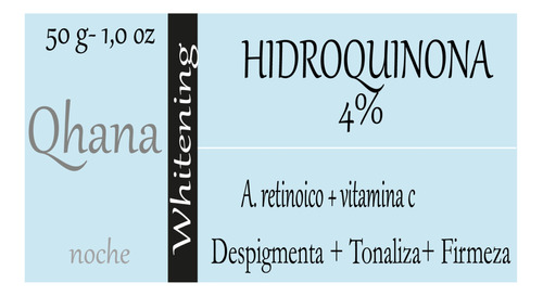 Blanquedora Hidroquinona 2, 4, 5 % + Retinol 50 G