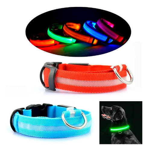 Collar Para Perros Gatos Con Luz Led Ajustable 3 Modos